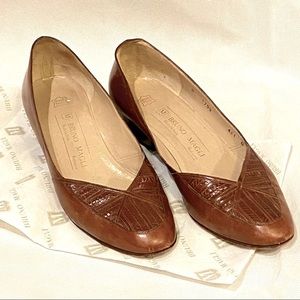 Bruno Magli Vintage Block Heel Slip On Shoes